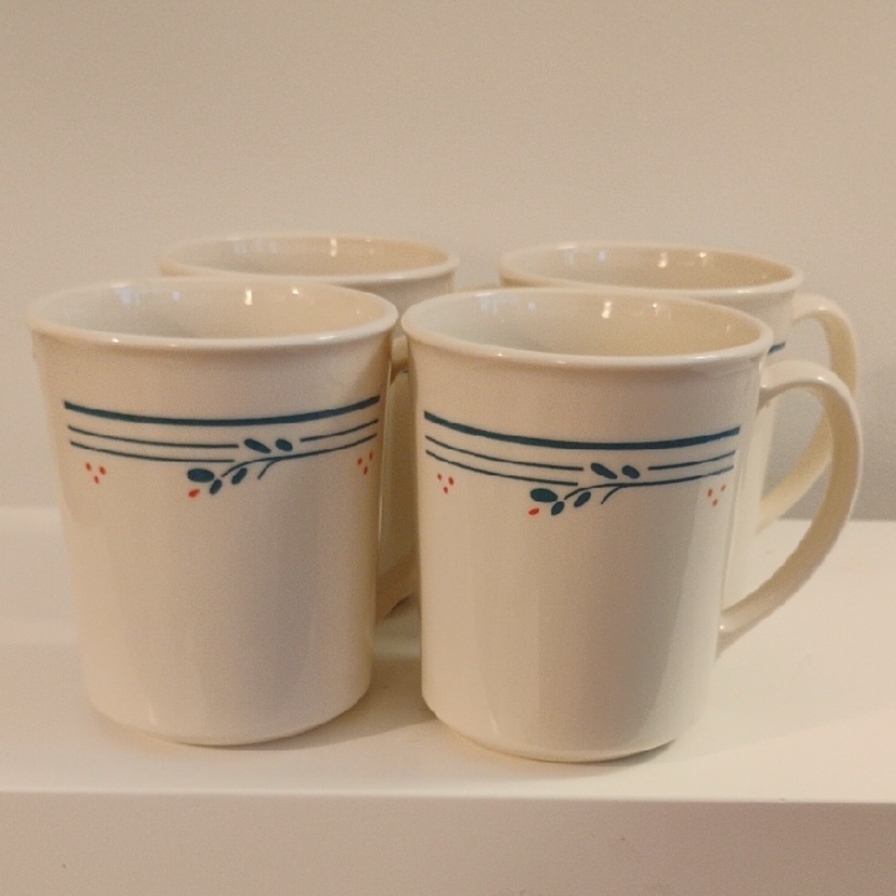 Corning Corelle "Country Violets" Pattern Coffee Mugs